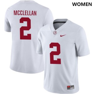For Women Jase McClellan #2 White Alumni Football Alabama Jersey 705249-722