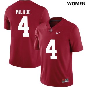 Women's Jalen Milroe #4 Crimson Limited Football Alabama Jersey 761229-216