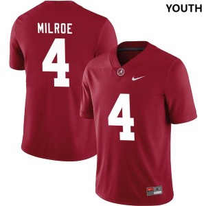 Youth(Kids) Jalen Milroe #4 Crimson Limited College Alabama Jersey 415485-726
