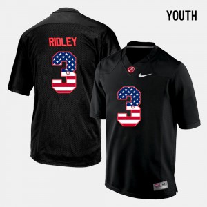 Youth(Kids) US Flag Fashion #3 Calvin Ridley Alabama Jersey Black 278282-200