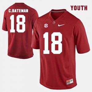 #18 Cooper Bateman Alabama Jersey For Kids Red College Football 877604-770