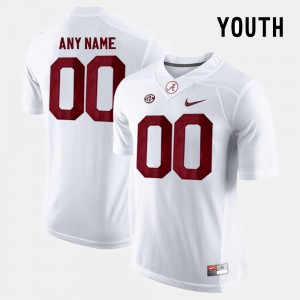 White #00 College Limited Football Alabama Customized Jerseys Youth(Kids) 375444-774