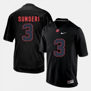 Men's Vinnie Sunseri Alabama Jersey Silhouette College Black #3 853703-421