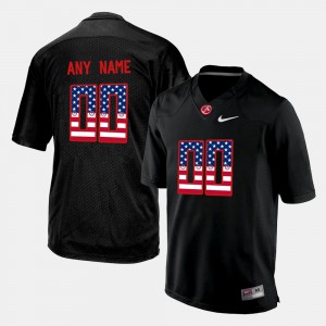US Flag Fashion Black Men's #00 Alabama Customized Jersey 156909-534