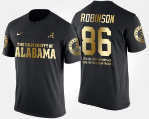 Gold Limited A'Shawn Robinson Alabama T-Shirt #86 Short Sleeve With Message Black Men 267930-348