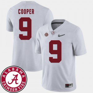 Men College Football 2018 SEC Patch White Amari Cooper Alabama Jersey #9 395765-567