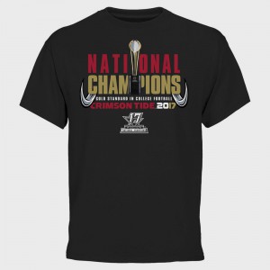 Alabama T-Shirt Black Men Bowl Game College Football Playoff 2017 National Champions Trophy 871298-219