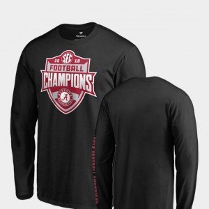 2018 SEC Football Champions Black Long Sleeve Mens Alabama T-Shirt 336069-287