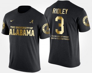 Gold Limited Men Calvin Ridley Alabama T-Shirt Black #3 Short Sleeve With Message 804992-526