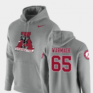 Vault Logo Club For Men's Chance Warmack Alabama Hoodie Heathered Gray #65 Pullover 489318-819