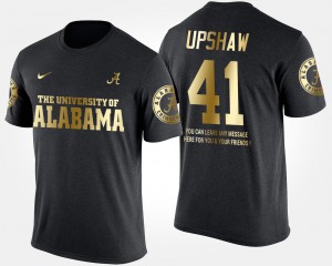 Gold Limited Men Courtney Upshaw Alabama T-Shirt Black Short Sleeve With Message #41 800393-899