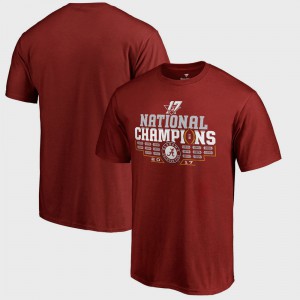 Crimson Bowl Game Men College Football Playoff 2017 National Champions Multi Kick Alabama T-Shirt 162737-408
