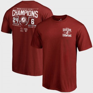 Crimson Bowl Game Alabama T-Shirt College Football Playoff 2018 Sugar Bowl Champions Fullback Score Men 856032-722