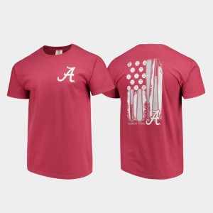 Alabama T-Shirt Crimson Comfort Colors Baseball Flag Men's 121329-504