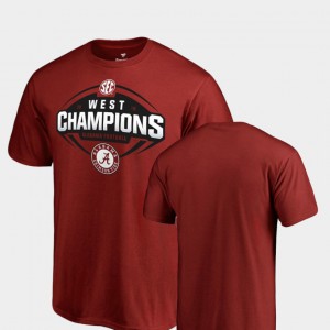 Crimson Men College Football Big & Tall 2018 SEC West Division Champions Alabama T-Shirt 936256-847
