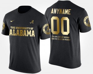 Alabama Customized T-Shirts Short Sleeve With Message Gold Limited Black Men's #00 175624-183