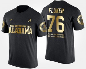 Black Gold Limited Men's Short Sleeve With Message D.J. Fluker Alabama T-Shirt #76 185550-317
