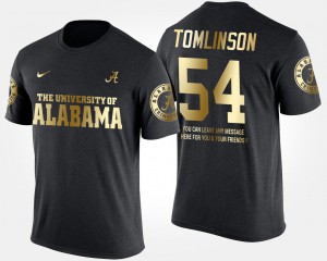 For Men Black Short Sleeve With Message Gold Limited #54 Dalvin Tomlinson Alabama T-Shirt 817808-954