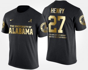 #27 Derrick Henry Alabama T-Shirt Black Gold Limited Short Sleeve With Message For Men's 540677-922
