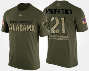 Men #21 Military Camo Short Sleeve With Message Dre Kirkpatrick Alabama T-Shirt 320175-702