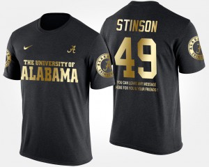 Mens #49 Short Sleeve With Message Gold Limited Black Ed Stinson Alabama T-Shirt 548426-185