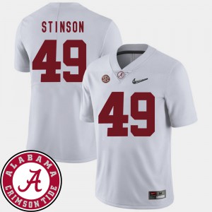 For Men's White #49 College Football 2018 SEC Patch Ed Stinson Alabama Jersey 671729-651