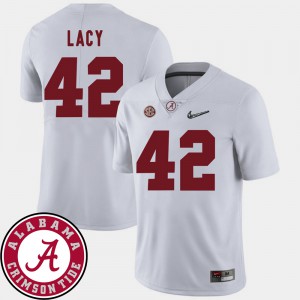 2018 SEC Patch White Eddie Lacy Alabama Jersey College Football #42 Mens 435716-334