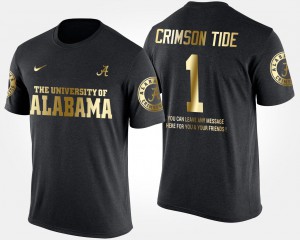 Gold Limited Black #1 No.1 Short Sleeve With Message Mens Alabama T-Shirt 293562-903