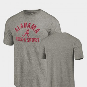 Men Pick-A-Sport Gray Alabama T-Shirt Tri-Blend Distressed 805254-522