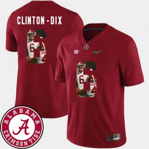 #6 Crimson Men Ha Ha Clinton-Dix Alabama Jersey Football Pictorial Fashion 789303-728