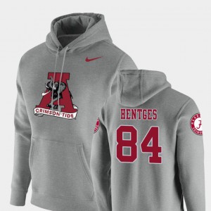 Hale Hentges Alabama Hoodie For Men's Heathered Gray Vault Logo Club #84 Pullover 133166-934
