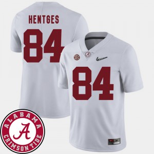 White #84 2018 SEC Patch Hale Hentges Alabama Jersey College Football For Men 733360-292