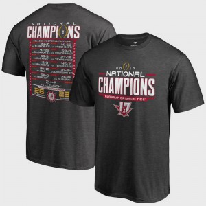 Alabama T-Shirt Men Heather Gray Bowl Game College Football Playoff 2017 National Champions Schedule 126518-666