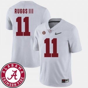 College Football Henry Ruggs III Alabama Jersey For Men's White #11 2018 SEC Patch 564558-823