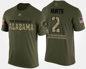 Mens Jalen Hurts Alabama T-Shirt Short Sleeve With Message #2 Military Camo 679091-639