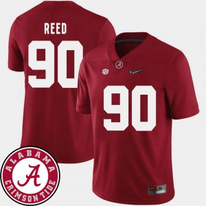 2018 SEC Patch For Men's College Football Jarran Reed Alabama Jersey Crimson #90 348397-673