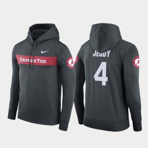 Jerry Jeudy Alabama Hoodie For Men's Football Performance #4 Sideline Seismic Anthracite 187696-747