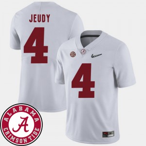 White Jerry Jeudy Alabama Jersey 2018 SEC Patch For Men's #4 College Football 267925-764
