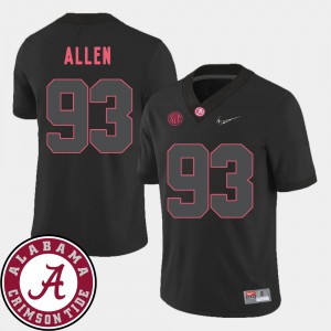 #93 Black Mens Jonathan Allen Alabama Jersey 2018 SEC Patch College Football 322528-896