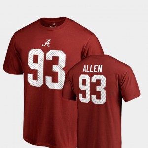 Jonathan Allen Alabama T-Shirt #93 Crimson College Legends Name & Number For Men 854933-813