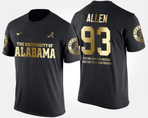 Gold Limited #93 Short Sleeve With Message Mens Jonathan Allen Alabama T-Shirt Black 130474-697