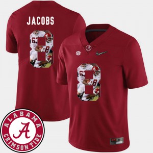 Josh Jacobs Alabama Jersey #8 Pictorial Fashion Crimson Football For Men's 420702-566