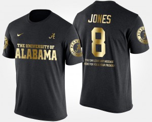 Men's Black Julio Jones Alabama T-Shirt Short Sleeve With Message Gold Limited #8 720241-167