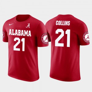 New York Giants Football #21 Landon Collins Alabama T-Shirt For Men's Future Stars Red 704600-257