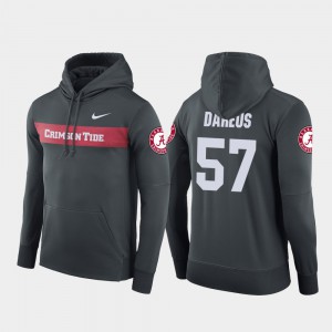 For Men's Marcell Dareus Alabama Hoodie Football Performance Anthracite #57 Sideline Seismic 569818-442