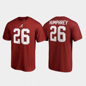 #26 Marlon Humphrey Alabama T-Shirt Crimson College Legends For Men Name & Number 303477-160