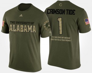 Alabama T-Shirt Military #1 No.1 Short Sleeve With Message For Men's Camo 876081-337