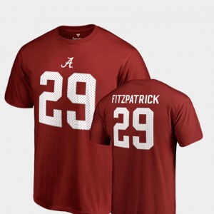 Crimson For Men Name & Number College Legends Minkah Fitzpatrick Alabama T-Shirt #29 201346-233