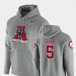 Heathered Gray For Men's Ronnie Clark Alabama Hoodie #5 Pullover Vault Logo Club 933916-918