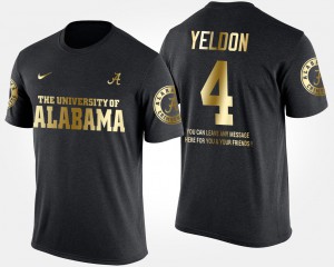 Short Sleeve With Message For Men Gold Limited T.J. Yeldon Alabama T-Shirt Black #4 758889-521